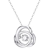 14k Gold Cubic Zirconia Love Knot Pendant Necklace for Women, Jewelry for Wife/Mother, Gifts for Her, 16-18 Inch Gold Chain