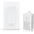 Thinkbee Wireless Light Switch and Receiver Kit, Detachable Remote Control Wall Switch for LED Lights, Ceiling Fixture, No Wiring No WiFi, 80-275V Wide Input, 600ft RF Range, 10-Year Battery Life