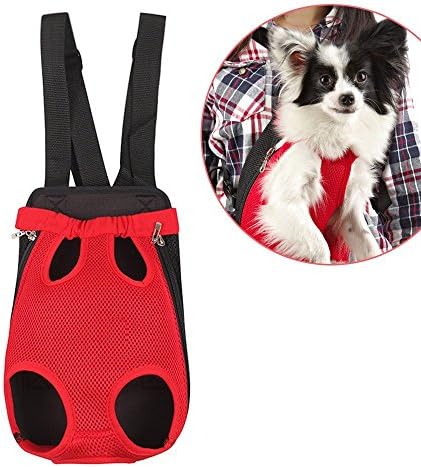 Dog In Back | Prime Soft and Breathable Cute Canvas Dog Carrier to Securely Carry Your Dog in Front/Back Pack Style, Infant Carrier Design, Vibrant Red, XL