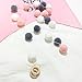 HAN-MM Handmade Felt Ball Garland by Yarn Rainbow Pom Pom Garland 2.5 cm Balls Pink Grey White (Pink Grey White 2)