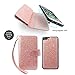 Miss Arts iPhone 8 Plus Case, iPhone 7 Plus Case, Glitter Detachable Slim Case with Car Mount Holder, 9 Card Slots, Magnet Clip, PU Leather Wallet for Apple iPhone 7 Plus/8 Plus -Rose Gold
