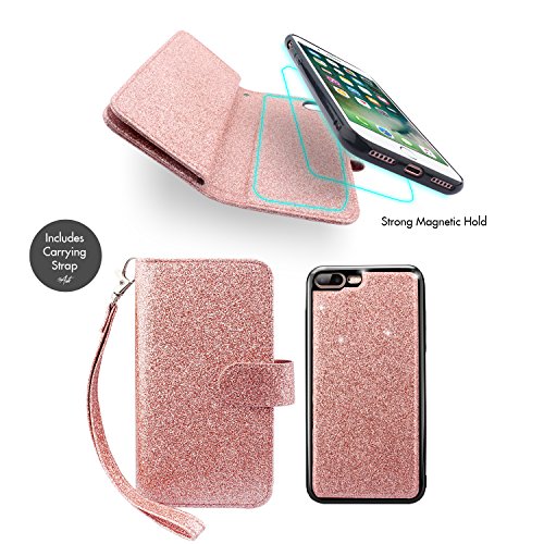 image for iPhone 8 Plus Case, iPhone 7 Plus Case, Miss Arts Glitter Detachable S