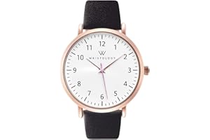 Wristology 29 Styles Maxi Numbers Watch Leather Band - Interchangeable Genuine Leather Strap - Large Easy to Read Nurse Watch with Second Hand for Women, Men, Nurses, Teachers, Olivia