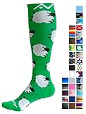 A-Swift Compression Socks for Women & Men - Counting Sheep, Large