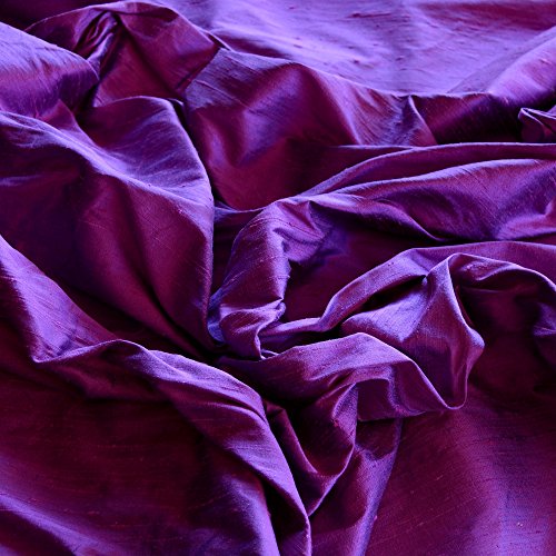 44" Wide - Iridescent Purple Dupioni Silk, 100% Silk Fabric, By The Yard