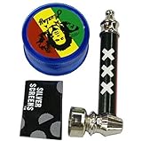 New Dry Herb Tobacco Grinder contains mini herb grinder Metal Pipe and Stainless Screen