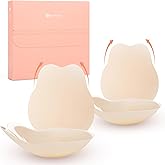 Satynova Nipple Covers with Lift for Women,2 Pairs Seamless Reusable Sticky Bra Push Up Adhesive Lifting Pasties