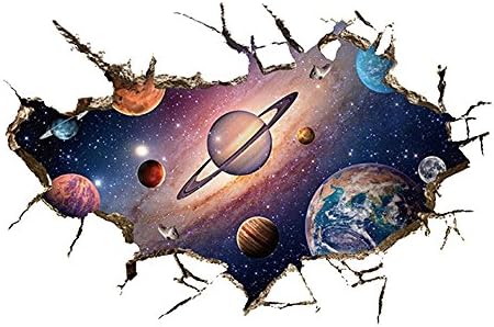 3D Planet Universe Removable Wall Stickers Nursery Kids Wall Decals Stickers