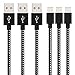 iPhone Charger, 3-Pack 6Ft Mingu, Nylon Braided Cord Lightning Cable to USB Charging Cable for iPhone 7 7 Plus 6s 6 5s 5c 5 SE, iPad Pro, Air, iPad mini 4 3 2, iPod Nano/Touch - Black &White