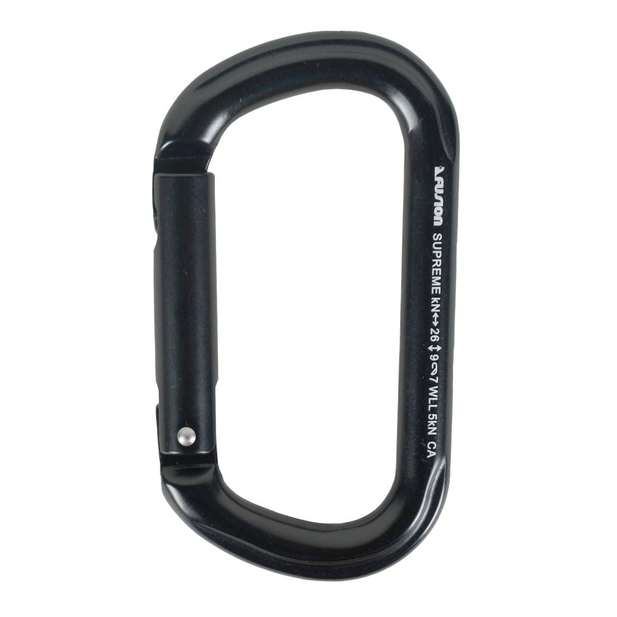 Fusion Climb Straight Gate Carabiner - Black, Supreme Oval-Shaped (FP-9318-3-STK-BLK)