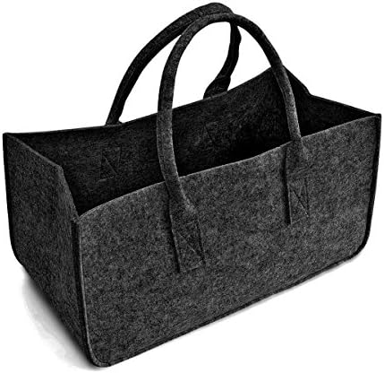 Felt Storage Box, Geeduo All in One Foldable Shopping and Storage Basket with Handle for Carry Wood,Toys,Newspaper