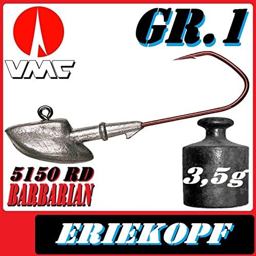VMC Jig Head Hooks Jig Head Erie Head Size 1 3.5g Jig Hooks Set of 5 Kopyto Keitech King Shad Berkley