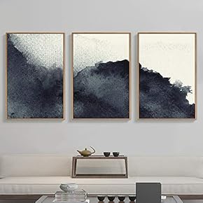 Framed Canvas Wall Art for Living Room, Bedroom Abstract Zen Canvas Prints for Home Decoration Ready to Hanging - 16"x24"x3 Panels