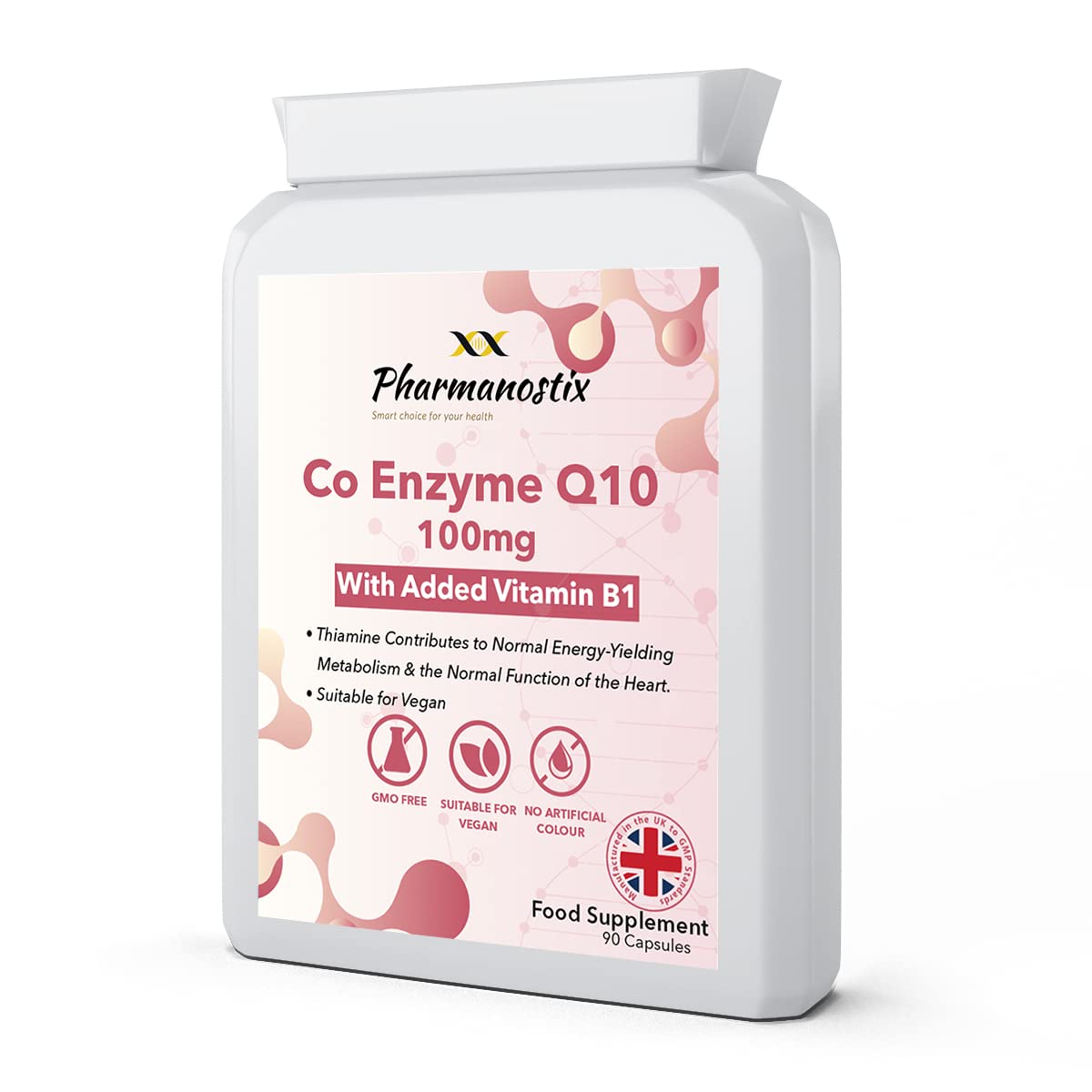 CoEnzyme Q10-100mg CoQ10 Supplement -90 Capsules - High Strength Naturally Fermented Trans Form Co Enzyme Q10 - Enhanced with Vitamin B1 to Support Healthy Heart Function and Energy Metabolism