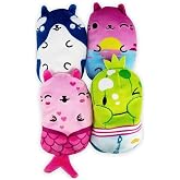 Cats vs Pickles - Swimmy - Key West Kitty, Finely, Willy, &amp; Walter - 4-Pack - 4" Cute Cuddly Collectible Bean Plush Toy - are You Team Cat or Team Pickle? Collect Them All!