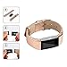 iGK Leather Replacement Bands Compatible for Fitbit Charge 2, Genuine Leather wristbands Rose Gold