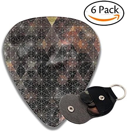 FasonKing Psychedelic Trippy Guitar Picks 6 Pack, Celluloid Guitar Pick Electric & Acoustic Guitars Includes 0.46mm, 0.71mm, 0.96mm - Unique Guitar Gift For Bass