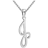 SEA OF ICE Letter Initial Necklace, Alphabet Letter Pendant Necklace, Sterling Silver, Gold, Rose Gold Necklace for Women, Elegant Initial Necklaces, Personalized Custom Women's Necklaces