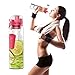 Danum 23 oz. Sport Fruit Infuser Water Bottle Top or Bottom Infusion, Leak-Proof, Flip-Top, Dual Hand Grips, Made of BPA-Free Eastman Tritan with Multiple Color Options & Free Recipe Ebook