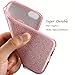 TOZO Case for iPhone 6s Shiny Bling Crystal Sparkle Premium 3 Layer Hybrid PC+TPU Semi Transparent Lightweight/Exact/Soft Case for iPhone 6 (2014) / 6s (2015) 4.7 Pink