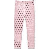 CTYSHTDL Light Pink Polka Dot Black Printed Girls Toddler Leggings Kids Athletic Tights Pants Ankle Length