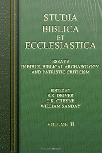 Studia Biblica et Ecclesiastica Vol. 2: Essays in Bible, Biblical Archaeology and Patristic Criticism (Volume 2) Studia Biblica et Ecclesiastica Vol. 2: Essays in Bible, Biblical Archaeology and Patristic Criticism (Volume 2)