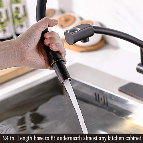 GAPPO Modern Pull Down Kitchen Sink Faucet 3 in 1 Water Filter Purifier Faucet Black Oil Rubbed Bronze - Thumbnail 2