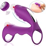 Vibrating Penis Ring-Massager Ring Dual G-spot Vibrator Cock Ring Set,Full Silic