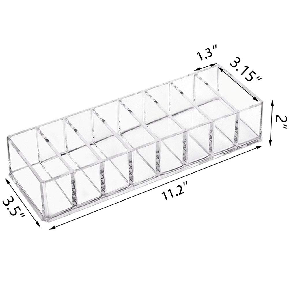 Weiai Clear Acrylic Compact Organizer, Blushes Highlighters Eyeshadow Powder Makeup Organizer Holder for Vanity, 8 Slots: Beauty