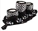 Modern Tabletop Tea Light Set - Brown and Copper - Contains 3 Tealight Holders, Glass Beads, and Leaf Shaped Tealight Tray.