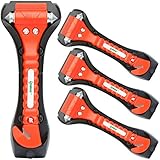 IPOW 4 PCS Car Safety Antiskid Hammer Seatbelt Cutter Emergency Class/Window Punch Breaker Auto Rescue Disaster Escape Life-Saving Hammer Tool,Big