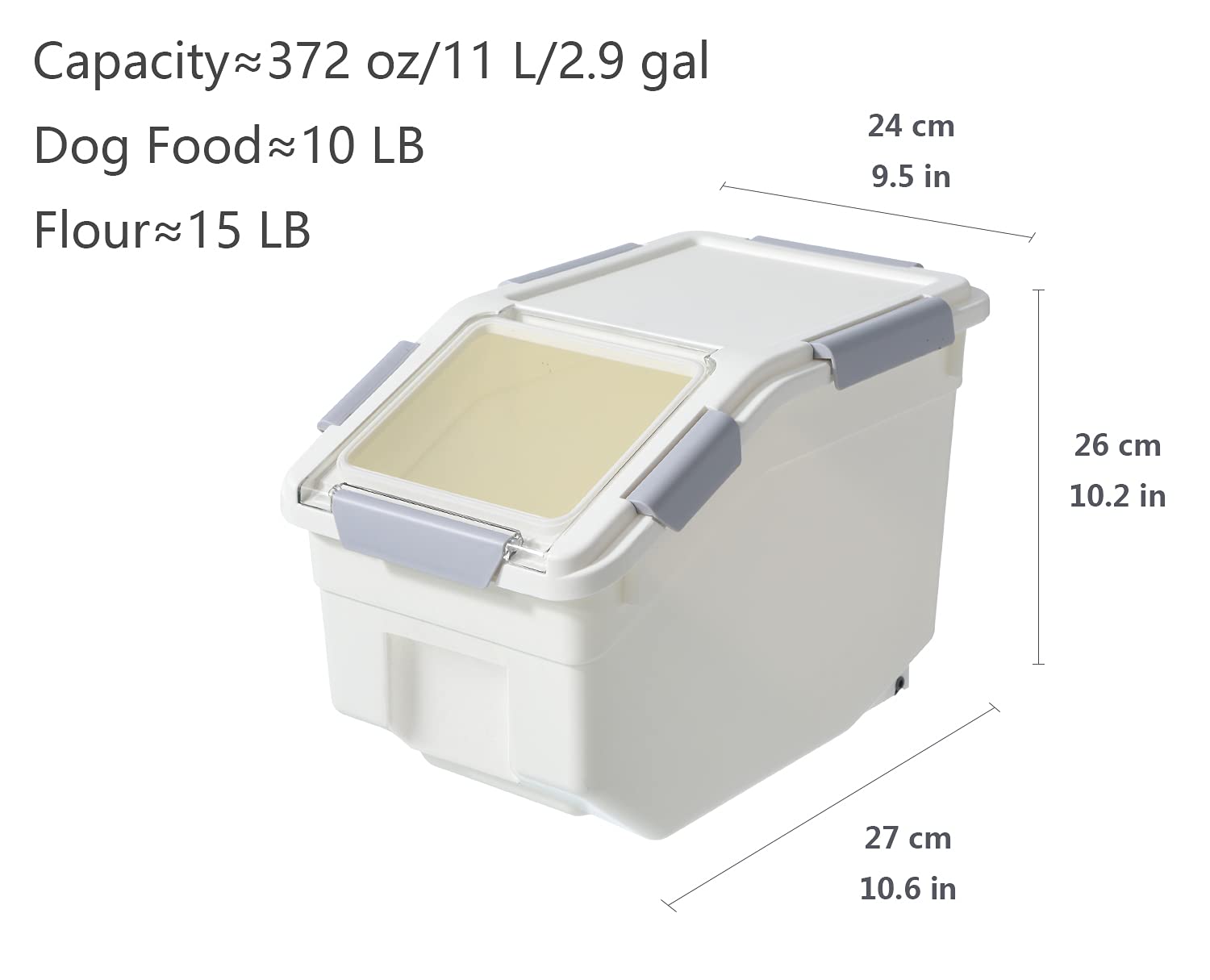 LISM 2 Pack Dog Food Storage Container with Scoop,Large Airtight Pet Dog Food Bin,Container for Dog Treats Rice,Dog Cat Dry Food Bin,Baking Supplies,Flour,Kitchen Pantry Cereal