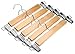 Decor Hut Wooden Skirt/Pants Hangers with Swivel Hook Strong Durable Material Silver Clips