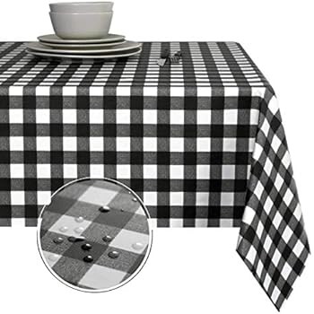 Obstal 100% Waterproof PVC Table Cloth, Oil-Proof Spill-Proof Vinyl Rectangle Tablecloth, Wipeable Table Cover for Outdoor and Indoor Use