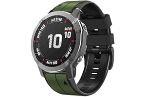 OUTVI 26mm watch band for garmin fenix 7x sapphire solar fenix 6x pro solar fenix 5x 3 hr quick release fit dual color silicone watch strap replacement for garmin epix 2 pro sapphire 51mm Descent MK1/2/2i