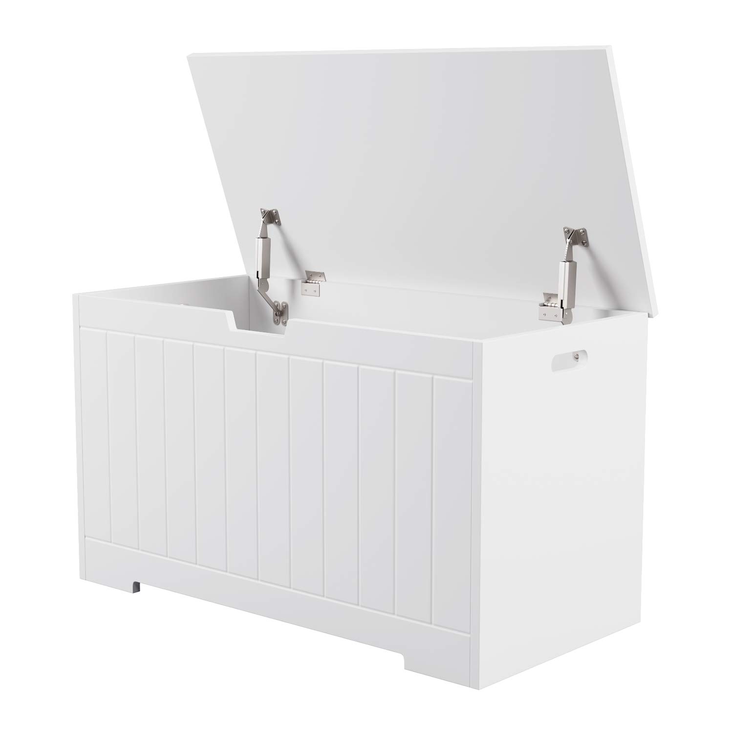 Homfa Sitzbank mit Stauraum Truhe Bank Sitztruhe Spielzeugkiste weiß 80