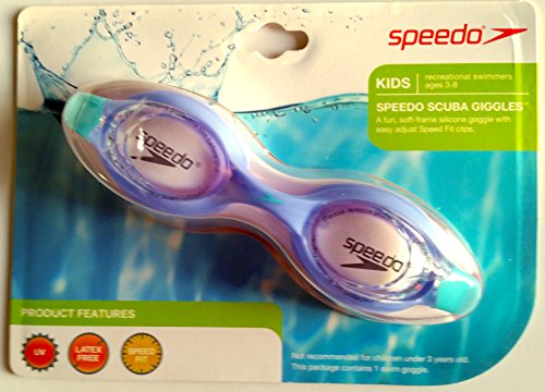 Speedo Kid's Scuba Giggles Latex -Free Soft Frame Silicone Goggles with UV  Protection and Speed Fit for Recreational Swimmers Ages Years (Miami