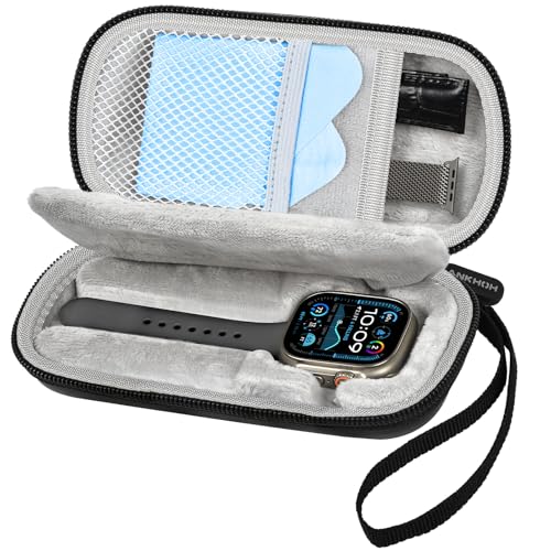 Watch Travel Case Box, Single Watch Storage Holder, Portable Watches Organizer Pouch for Men and Women Fits Wristwatches Smart Watches with Mesh Pocket for Watch Bands Strap