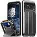 Galaxy S8 Plus Wallet Case, Vena vCommute Military Grade Drop Protection Flip Leather Cover Card Slot Holder with KickStand for Samsung Galaxy S8+ Plus (Space Gray, Black)