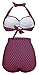 Angerella Womens Dot Vintage Bikini High Waisted Bikinis Swimming Suits Swimwear, Rose red(Dot), US 6-8=Tag Size L