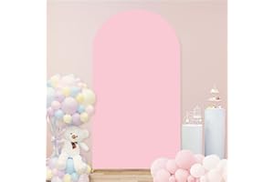 DTESL Wedding Arch Cover Panel, Wedding Arch Stand Covers, Arch Cover Backdrop Fabri, Arch Stand Covers Round Top Chiara, Arch Backdrop Cover for Birthday Party Ceremony Banquet Decoration Dusty 6.6FT Pink