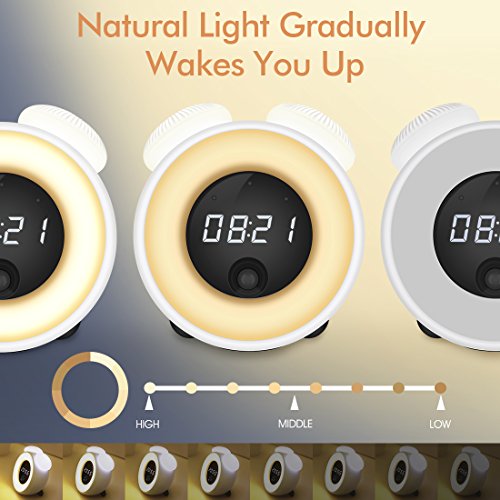 image for Superstar* Kid's Alarm Clock, Smart Night Light Digital Desk Clocks Wa