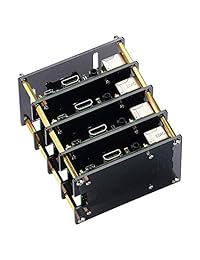 GeeekPi Raspberry Pi - Funda para Raspberry Pi con ventilador de refrigeración y disipador de calor, 4 capas, funda de acrílico apilable para Raspberry Pi 3 modelo B+, 3 2 modelo B