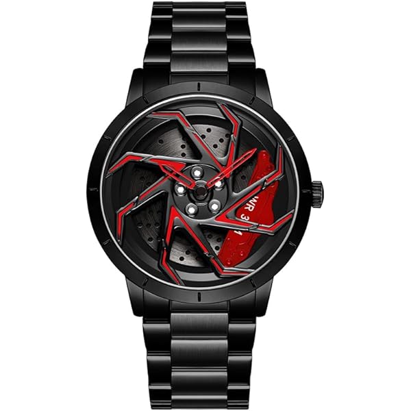 Amazon.com: iCyber Men's Stainless Steel Car Wheel Watch with Blue