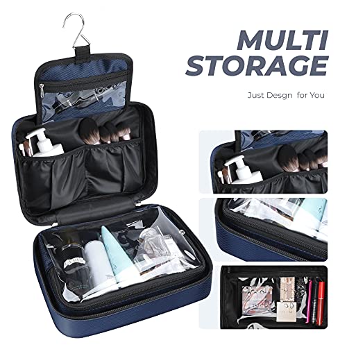 ALLONWAY Kulturbeutel, Große kulturbeutel Herren und Damen, Kulturtaschen Zum Aufhängen, Kosmetiktasche, Wasserdichter und Multi-Tasche Kulturbeutel, Waschbeutel Für Makeup Beauty Case Reise, Blau
