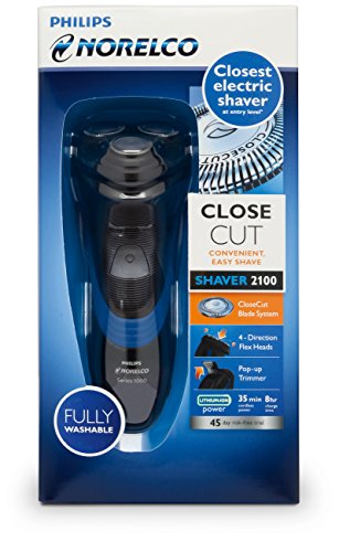 Philips Norelco S1560/81 Shaver 2100 Rechargeable Wet Electric Shaver, with Pop-up Trimmer, 0.851 Pounds