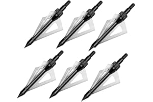 EOOENOON ARCHERY EOOENOON Hunting Broadheads 100 Grain, Archery Broadheads Screw-in Arrow Heads Arrow Tips Compatible with Traditional Bows and Compound Bow