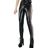 side lace leather pants