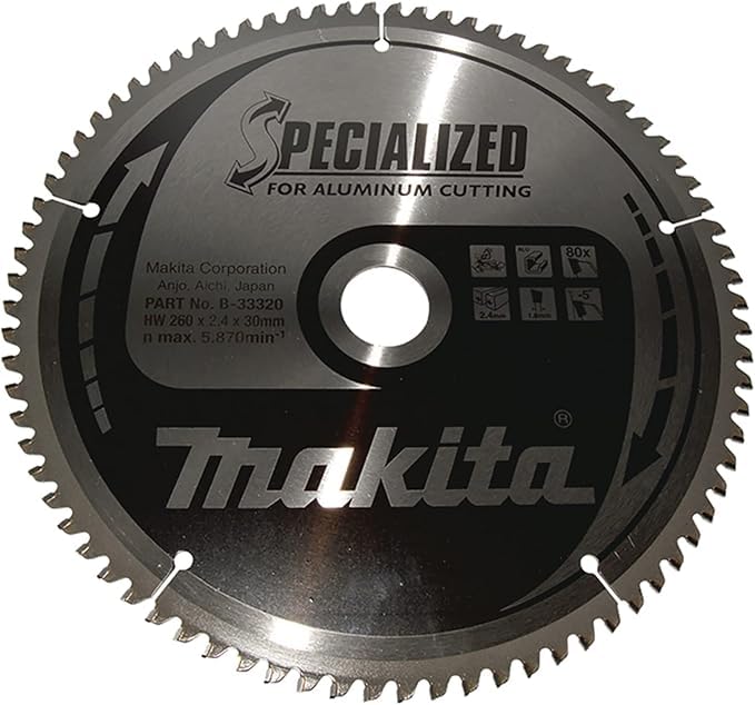 Makita B-33320 Specialized Aluminium Cutting Saw Blade 260x30x80T