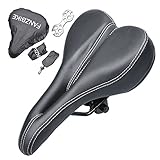 Cushion Gel Bicycle Bike Seat for Men - Comfortable Bike Saddle - Comfort for Road Racing,Mountain bike,Touring,Commuting,Triathlon,Indoor Cycling(Black)